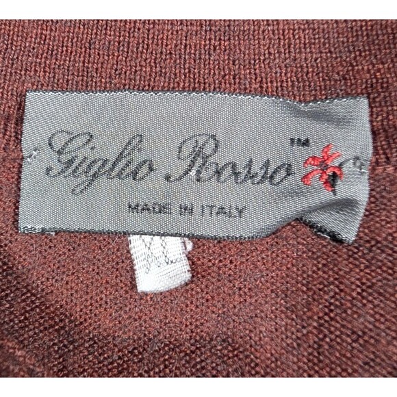 Giglio Rosso Men's XL Rust Red Knit Long Sleeve Polo Sweater - Picture 4 of 7